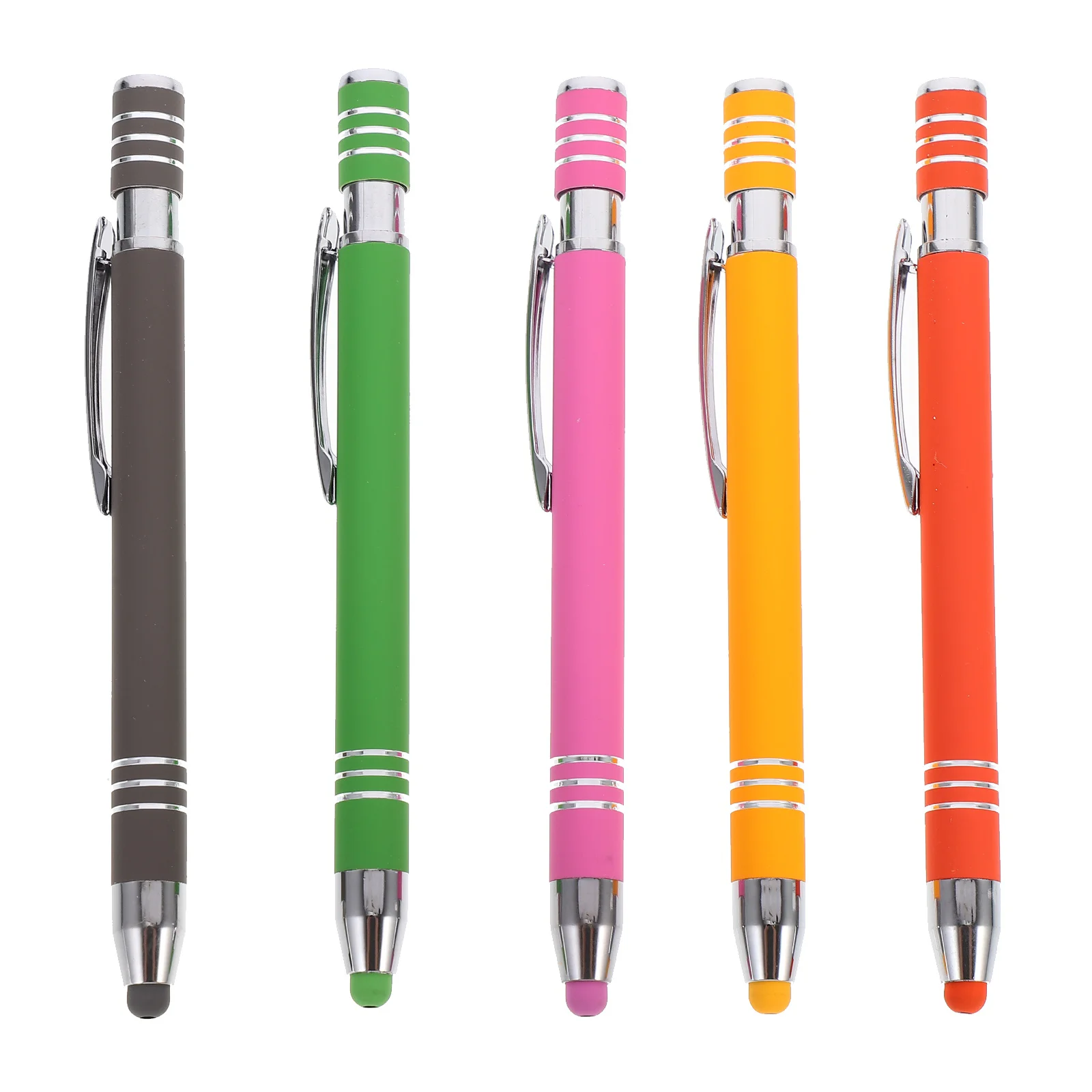 

5 Pcs Retractable Touch Screen Ballpoint Pen Capacitive Stylus Precision Aluminum Rod