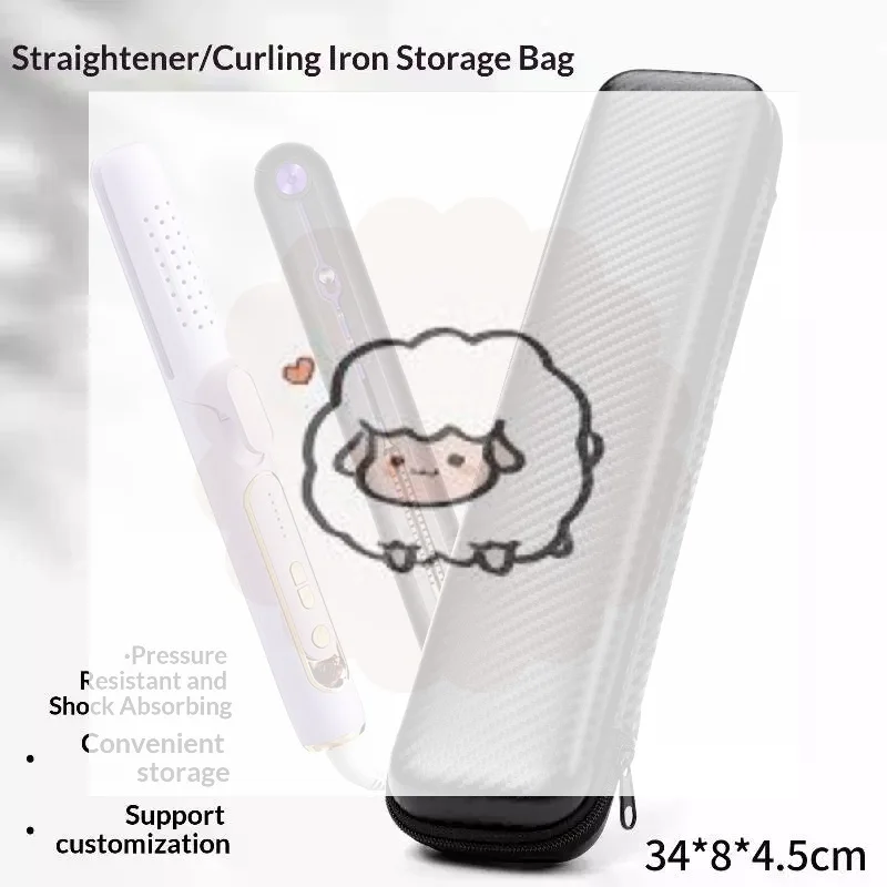Portable Hair Straightener Curling Iron Protective Storage Bag Dust Proof Shock Resistant Carry Case for Vacation Trip