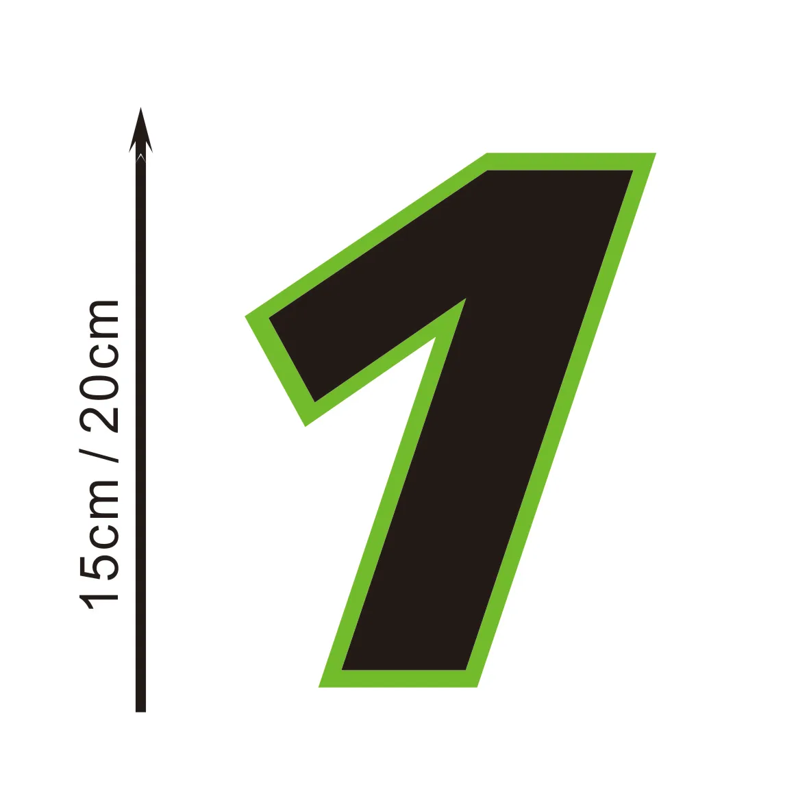 

10/15 CM Classic Car Stickers - Black Numbers with Green Border | Perfect for Motorcycle & Car Personalization