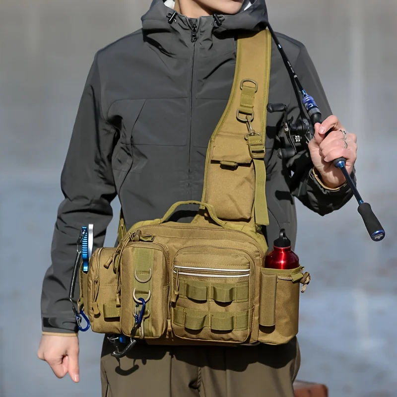 Outdoor Multifunctional Fishing Backpack，Fishing Gear Storage Bag，CrossbodyBag，M ultifunctional WaistBag，Chest Bag
