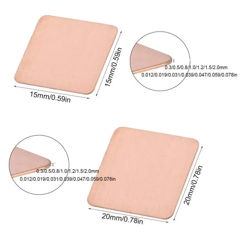5/10/15Pcs Laptop Coppers Shim Thermal Pad, 0.3-2mm Thick Heatsink Sheet for GPU CPU VGA RAM Chip Cooling, 15x15/20x20mm Size