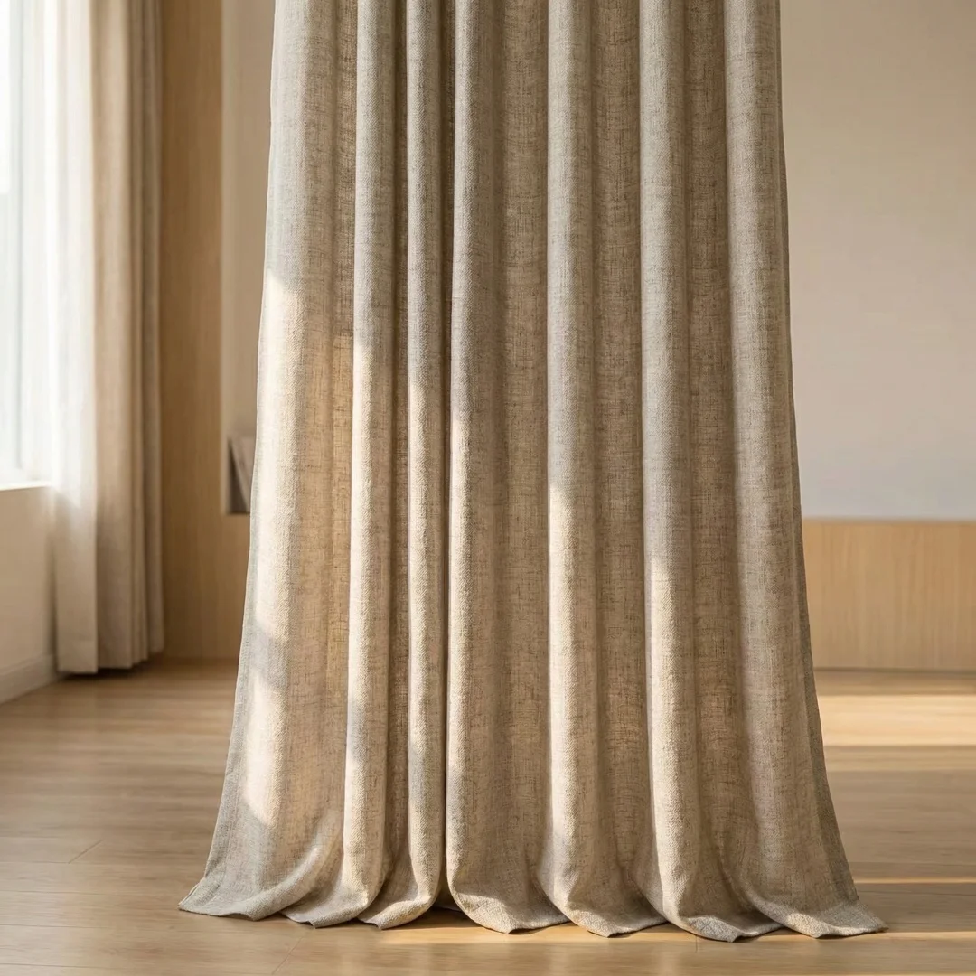 

Window screen linen cotton linen balcony B&B teahouse semi-shading linen teahouse Zen Japanese transparent opaque gauze curtain