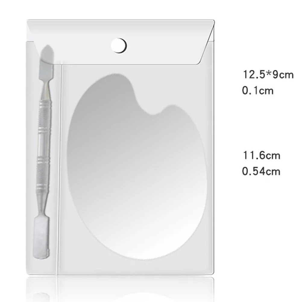 1セット ステンレス製 ネイルアート メイクアップパレット アーチ型 DIYツール ファンデーション 口紅 顔料 メイクアップキット ネイルアートパレット