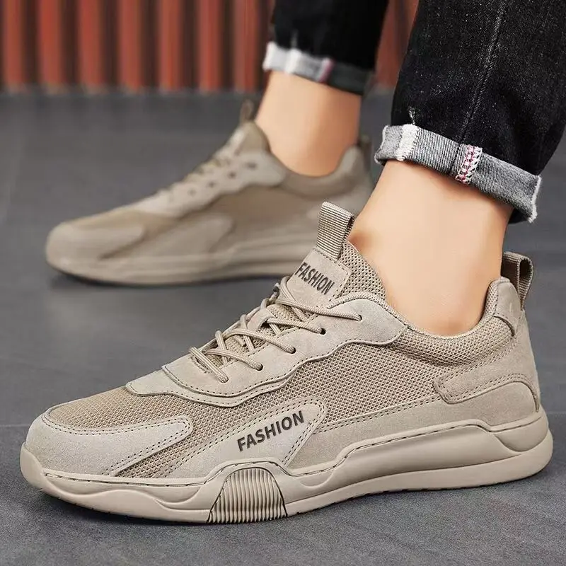 Minimalistische Herren-Sneaker, lässige Low-Top-Schuhe mit gepolsterter Innensohle für Frühling und Herbst im Freien_voghion.com