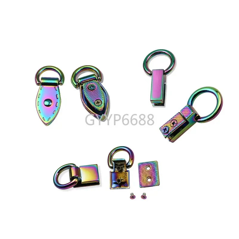 10-50-100PCS Leaf Shape Metal Anchor D-ring Connector Hooks For Bags Shoulder Belt Strap Hanger Buckles With Screws Accessories