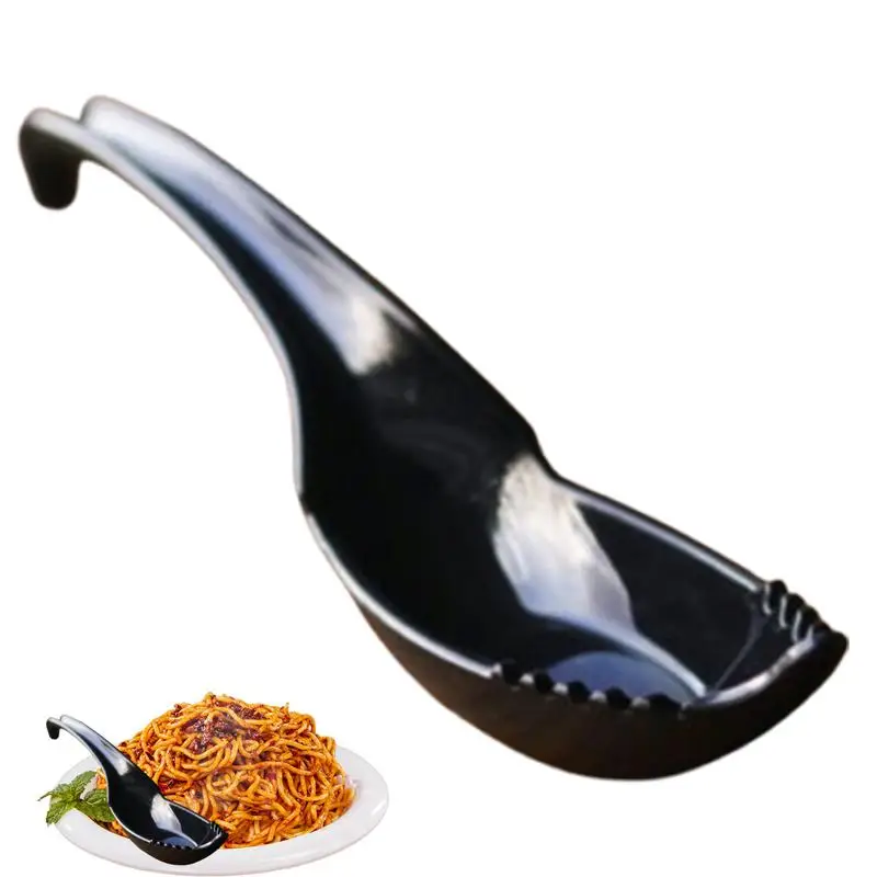 Asian Soup Spoon Creative Household Noodle Soup Ergonomic Handle Household Small Spoon For Wonton Porridge Dumpling Soup Noodle