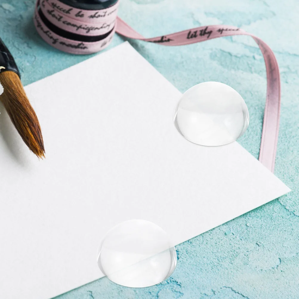 

2Pcs Glass Paperweight Dome Shaped Calligraphy Supply for Painting Writing and Sewing Pattern Weight Clear Smooth Surface Hand