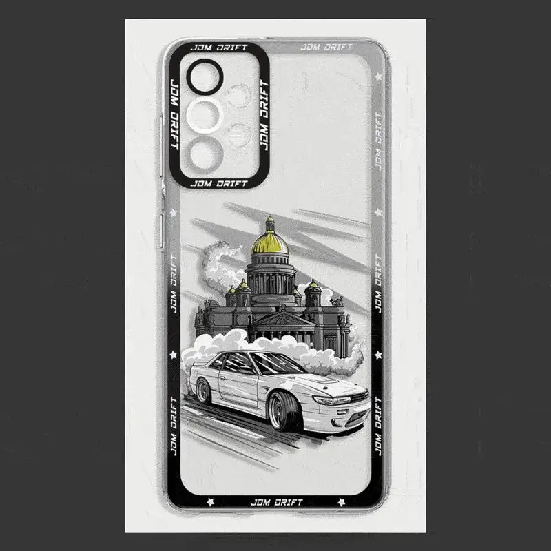 CAR-JDM Case for Samsung Galaxy A35 A55A53 A54 A73 A34 A33 A25 A24 A13 A14 A15 5G Transparent Soft