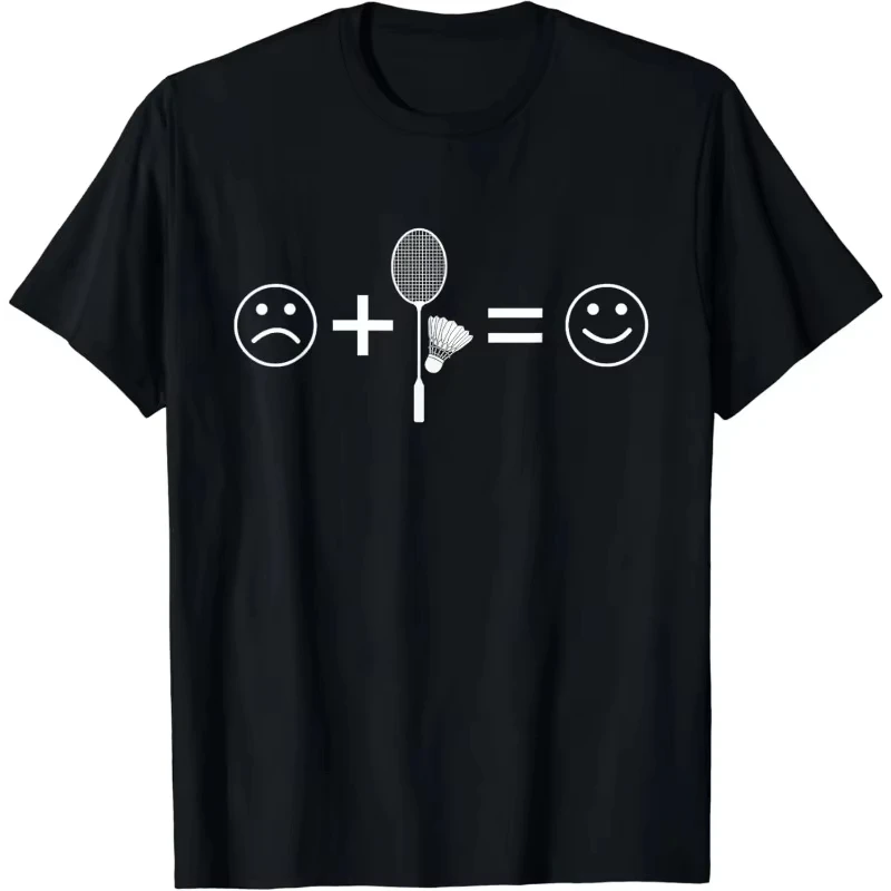 Badminton Love Happy Team Player Coach Funny Graphic Tee Unisex Cotton Casual Short Sleeve Streetwear Tops
