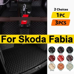 Car Mats For Skoda Fabia 5J MG MK2 2007~2014 Auto Carpets Rugs Leather Floor Mat Waterproof Pad Interior Parts Car Accessories