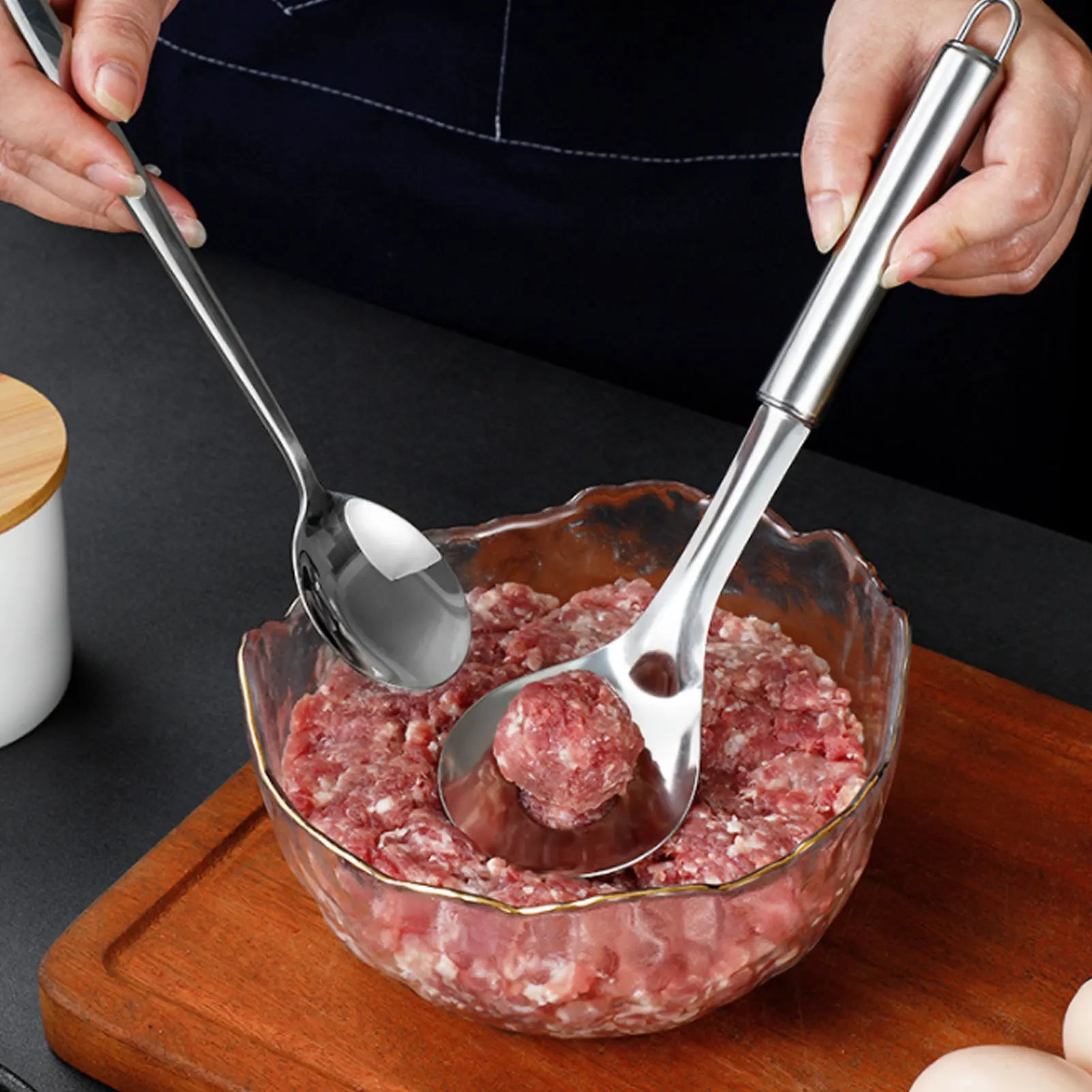 1pc Meatball Maker Stainless Steel Tool for Kitchen Cooking Non-Stick Scoop Spoon Baller for Home Restaurant Durable Gear