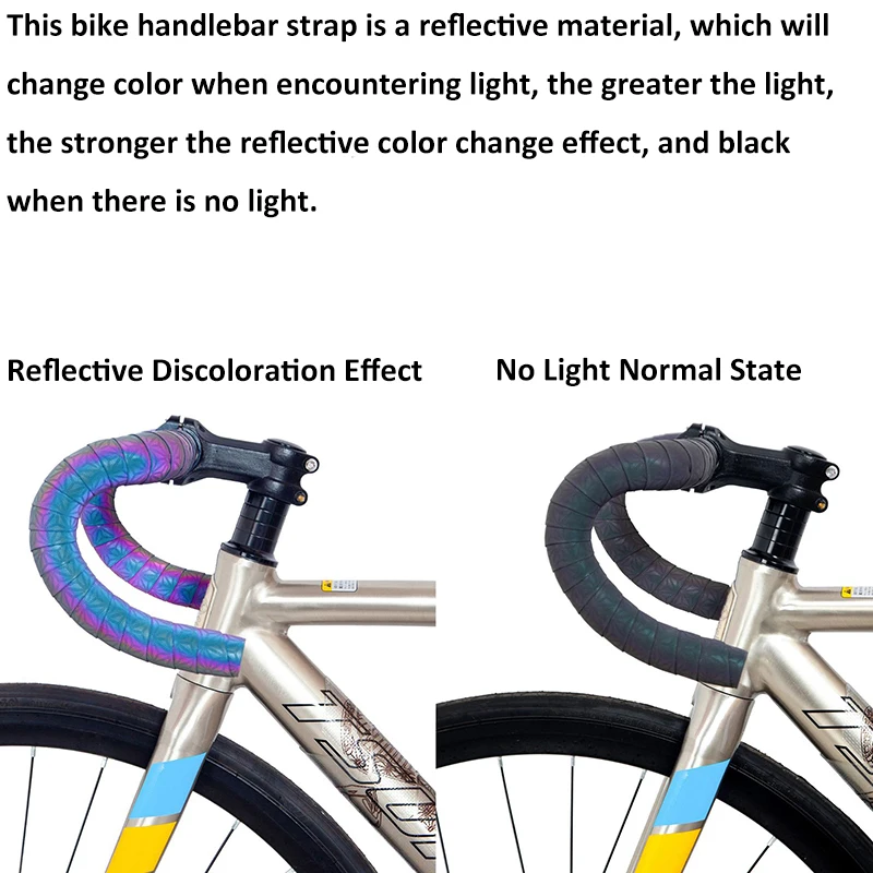 Cinta de manillar de bicicleta de carretera PU + EVA antideslizante de silicona Reflection Dazzle Grips ciclismo Wrap Handle Bar accesorios de cinta