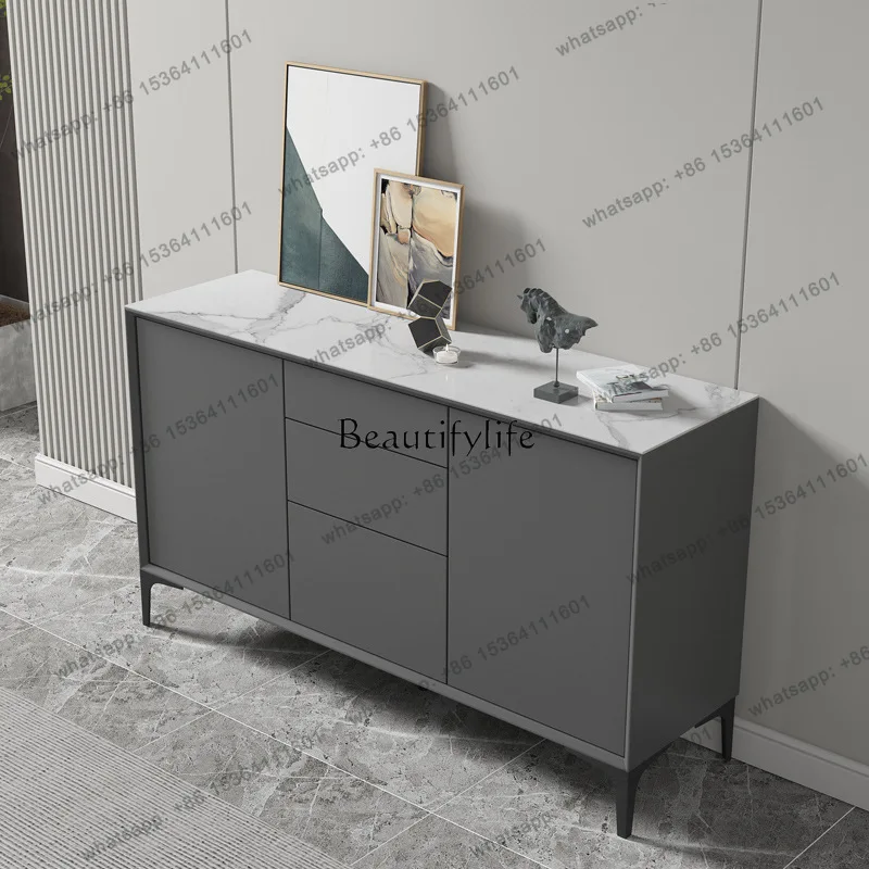 jj5 Slate dining side cabinet Modern simple wall integrated storage living room cabinet Light luxury entrance entrance