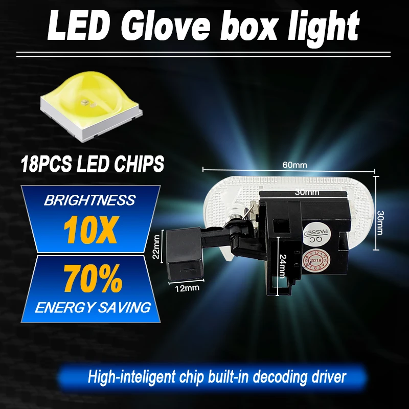 

2PCS LED Glove Box Trunk Lights Canbus​ For VW New Bettle 02-05 Bora 98-05 Caddy 11-13 Golf 98-06 For Skoda Octivia 04-13 Yeti