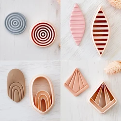 Geometric Polymer Clay Earring Cutters Oval Diamond Round Line Shape Dangle Clay Molds DIY Jewelry Pendant Handmade Cutting Tool