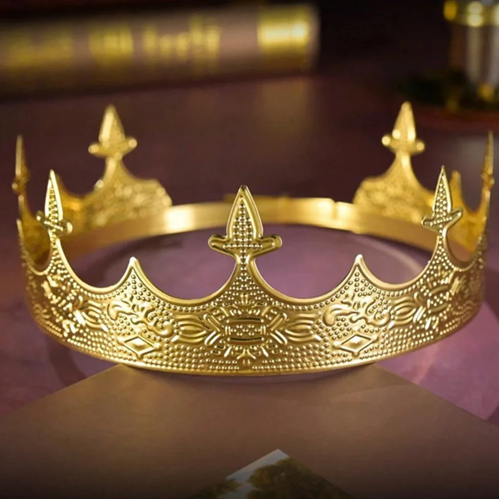 King Crown for Men - Royal Men's Crown Prince Tiara for Wedding Birthday Prom Party Halloween Decorations Jewelry