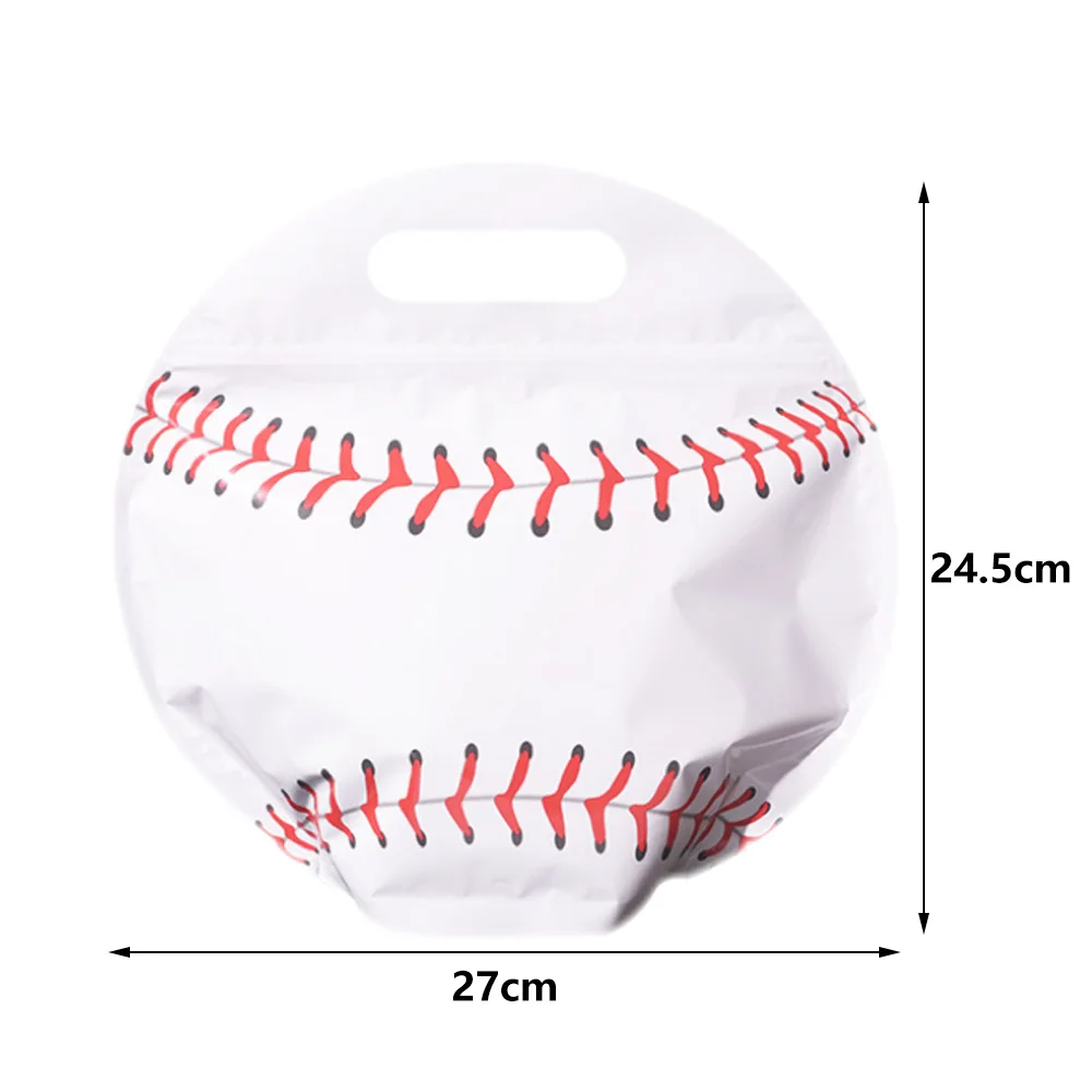 3-24Pcs Baseball Party Snack Bag with Handle Stand up Baseball Goodie Bag for Sports Theme Birthday Baby Shower Party Supplies