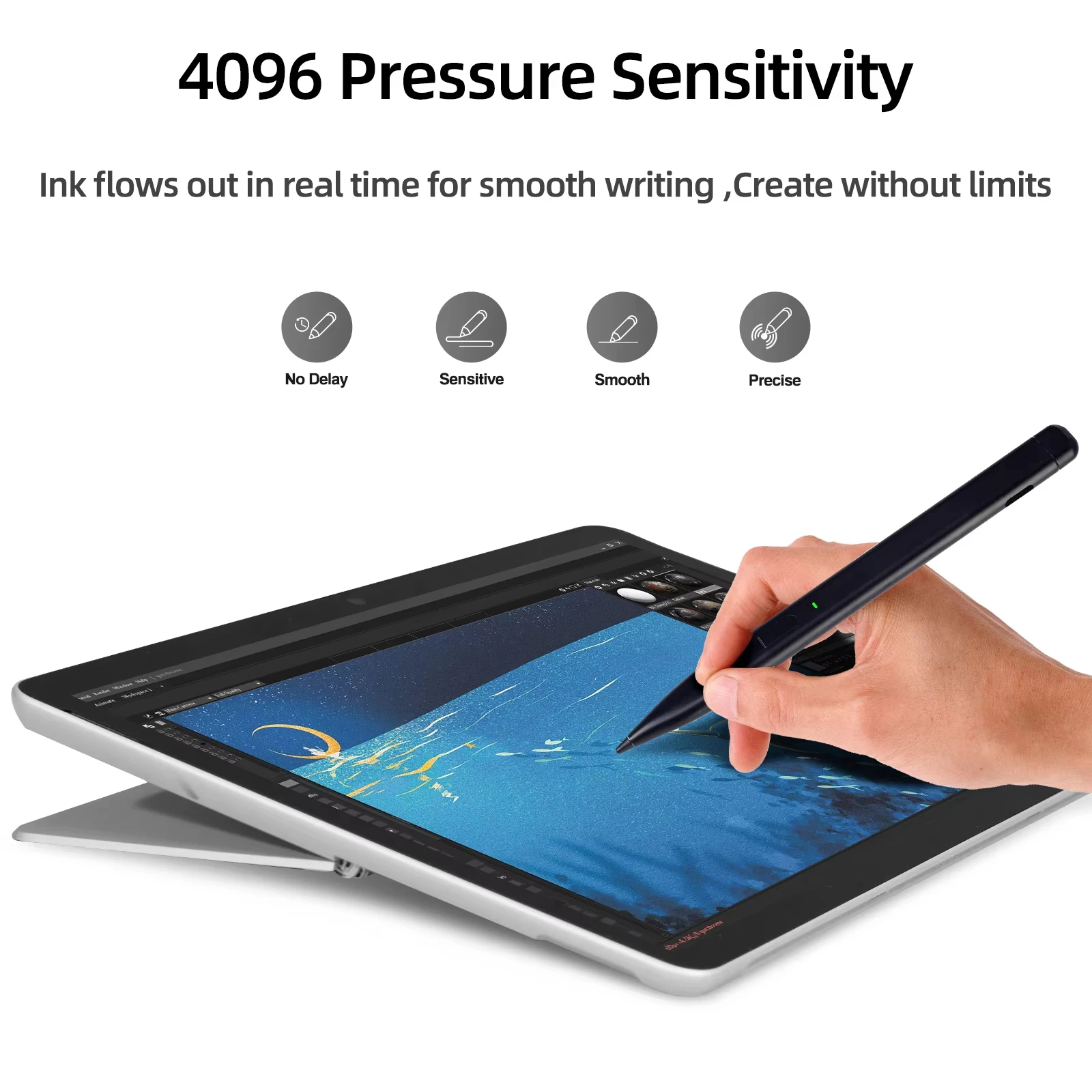 4096 Stylus Slim Pen 2 for Microsoft Surface ProX/9/8/7/6/5/4/3,Surface Go3/2/1,Book3/2/1,Laptop4/3/2/1,Studio2/1,Type-C Charge