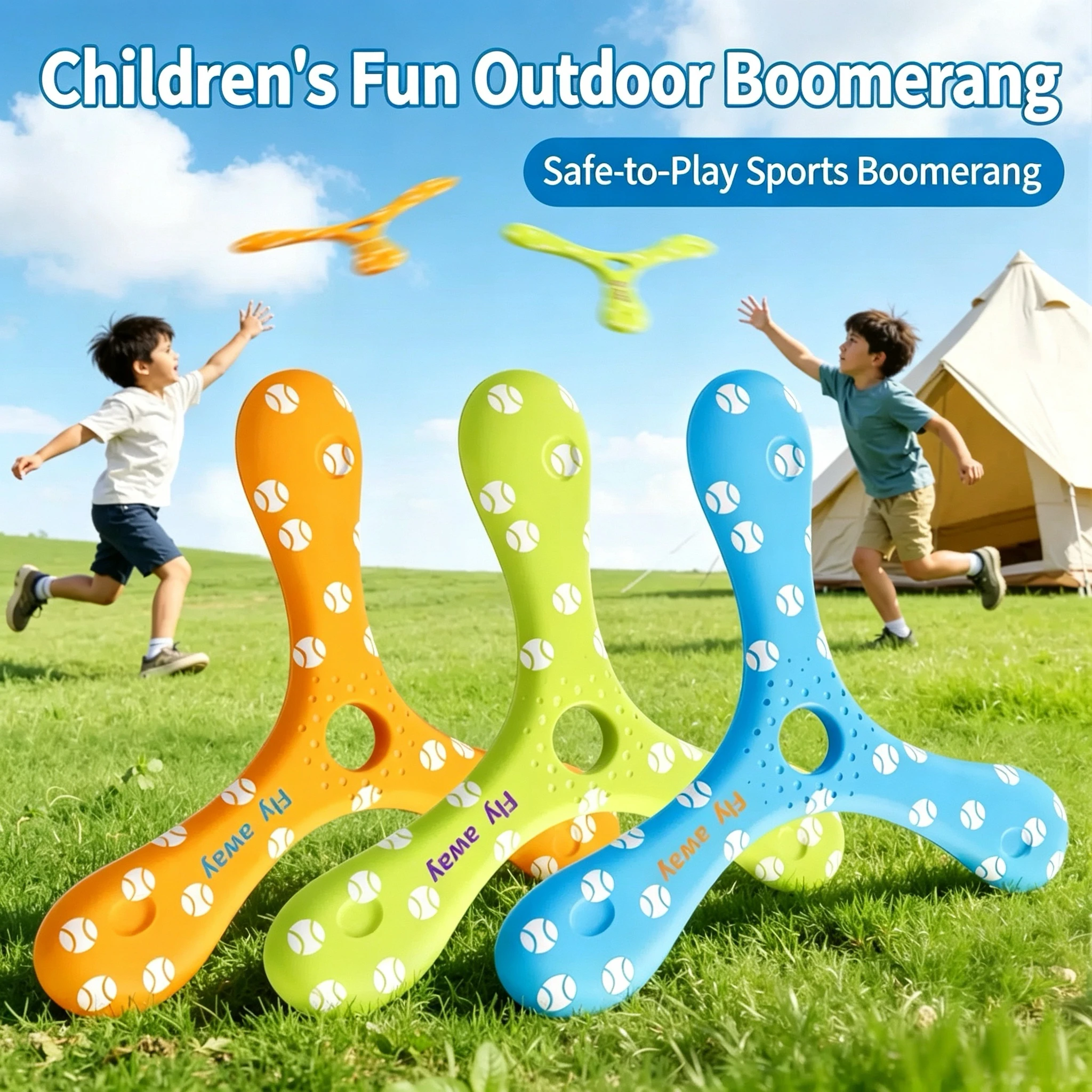 

Soft EVA Boomerang, 3-Leaf Flying Disc, Outdoor Throwing Game Toy, Interactive Sports Prop for Kids Adults