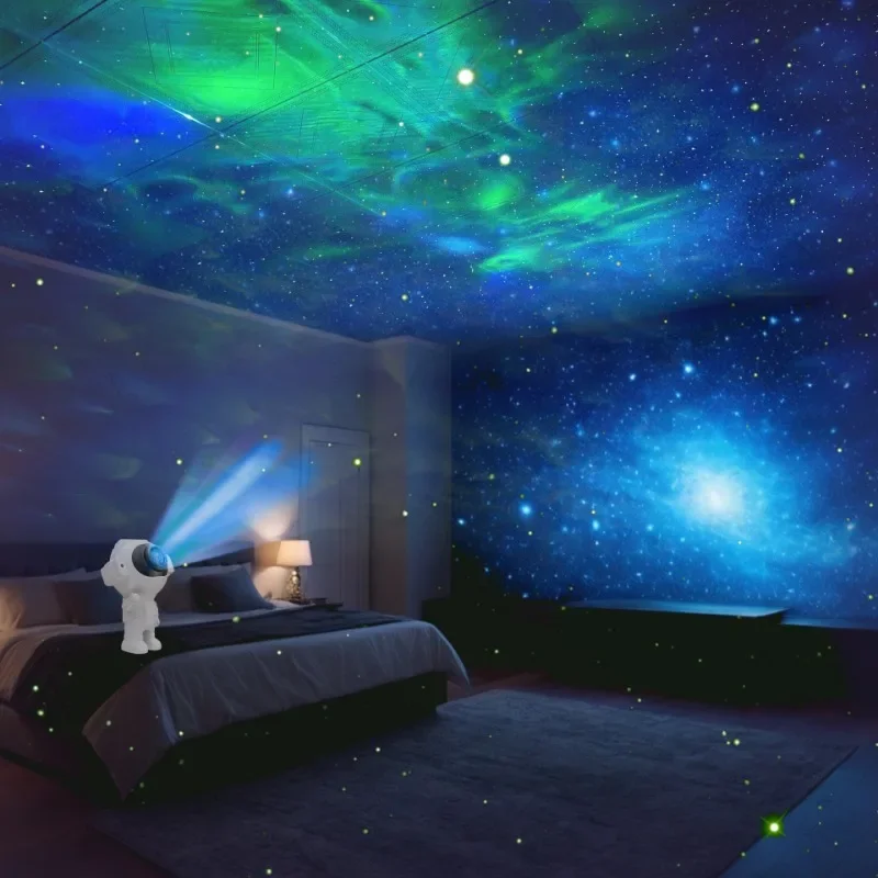 Bluetooth Galaxy Astronaut Starry Projector Nachtlampje Led Star Sky Lampen Nebula Room Decoratie Slaapkamer Kids Verjaardagscadeau