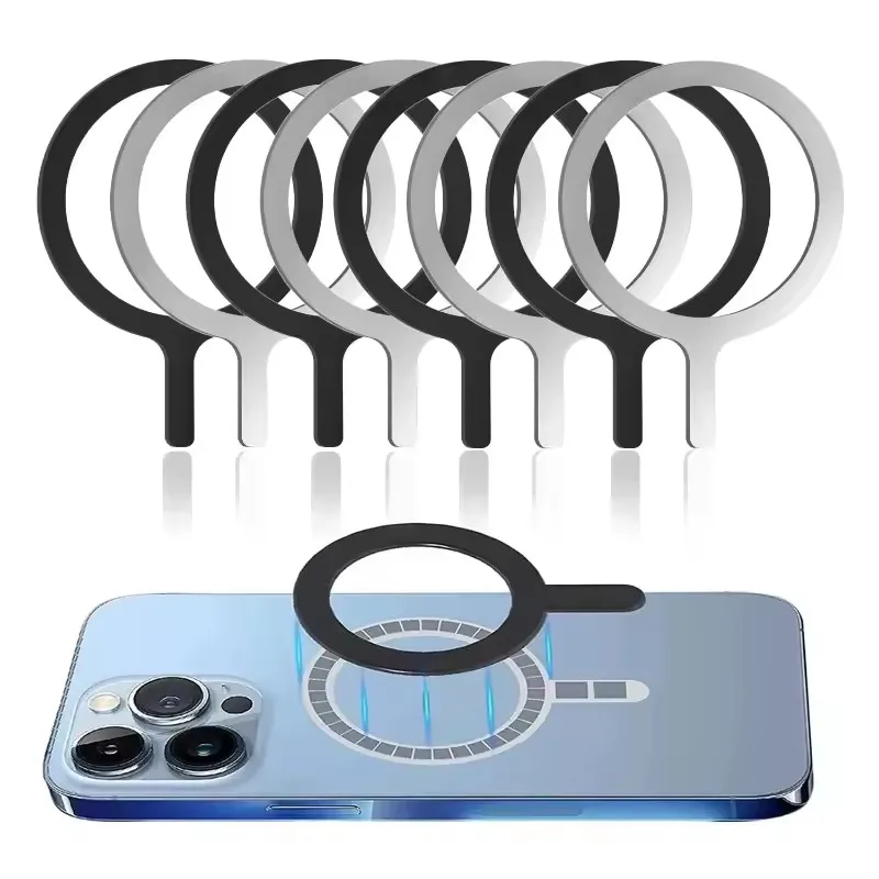 טבעת מתאם מגנטי אוניברסלי מתאים לטעינה אלחוטית של Magsafe IPhone סלולרי עגול מתכת