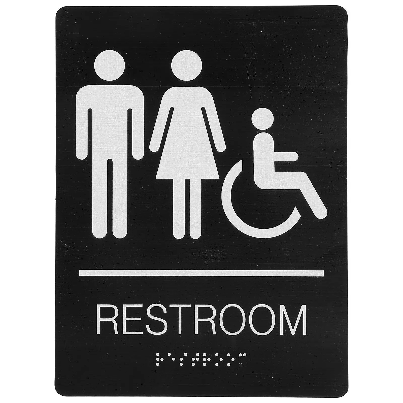 Gender Neutral Toilet Sign Strong Stainless Steel Disabled Wheelchair Simple Restroom Sign for Door Bathroom Door Signs