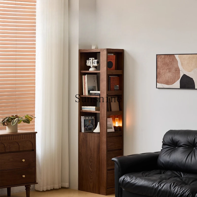 

Black walnut solid wood corner, entrance, partition, living room storage, display, side cabinet