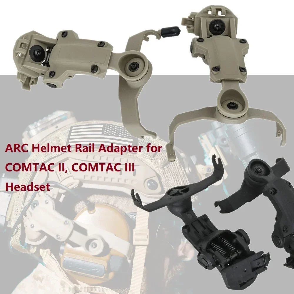 Tactical ARC Rail Adapter for COMTAC II COMTAC III Headset Electronic Hearing Protection Earmuffs Airsoft Shooting Headphones