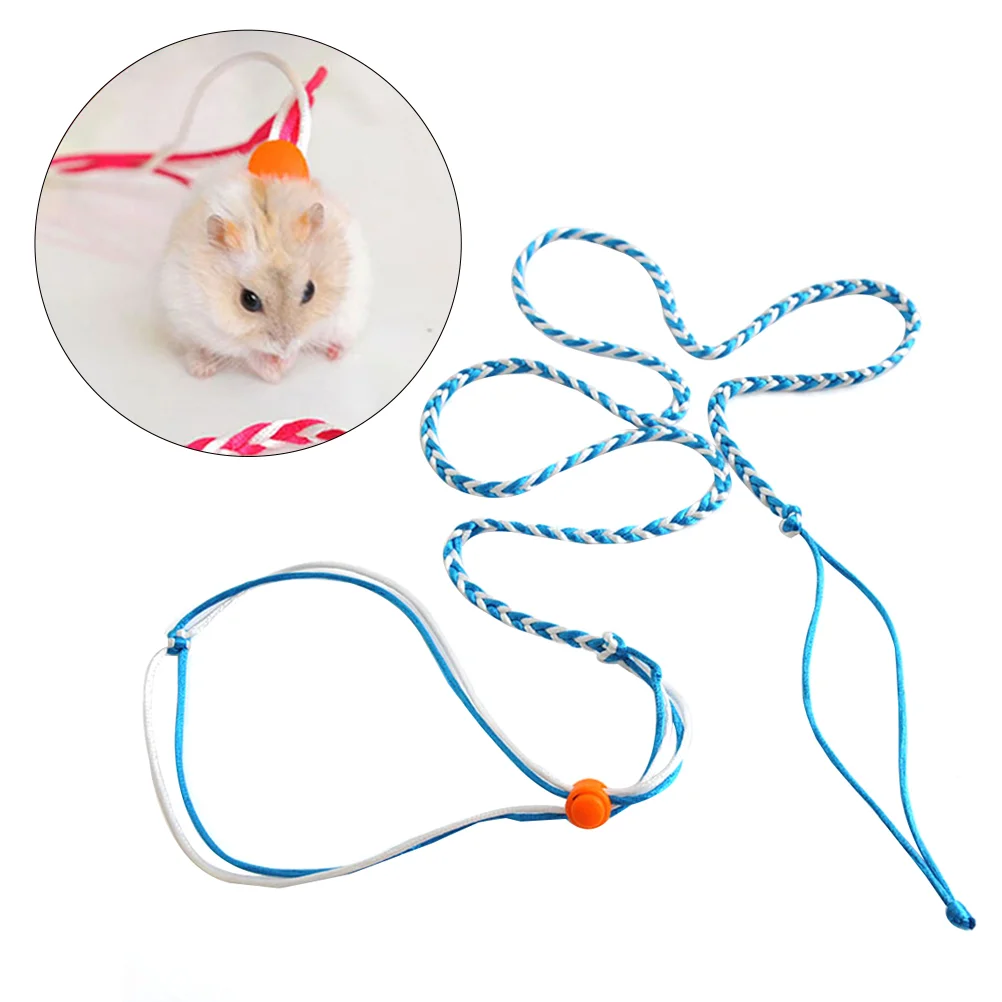 Flexible Tie Lead Leash Collar Rope Harness for Mouse Squirrel Hamster Small Pets 14M Harness For Small Pet