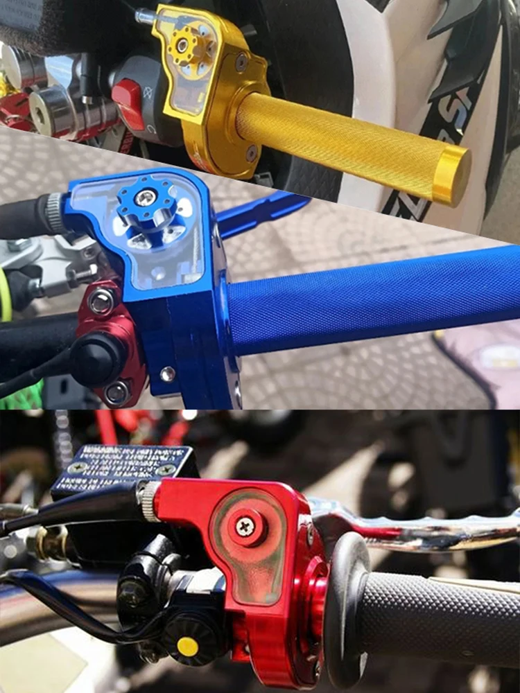 AliExpress NONE 7/8" 22mm CNC Aluminum Quick Twist Throttle Grip + Braided Throttle Cable for 50cc-250cc Pit Dirt Bike ATV Quad Buggy