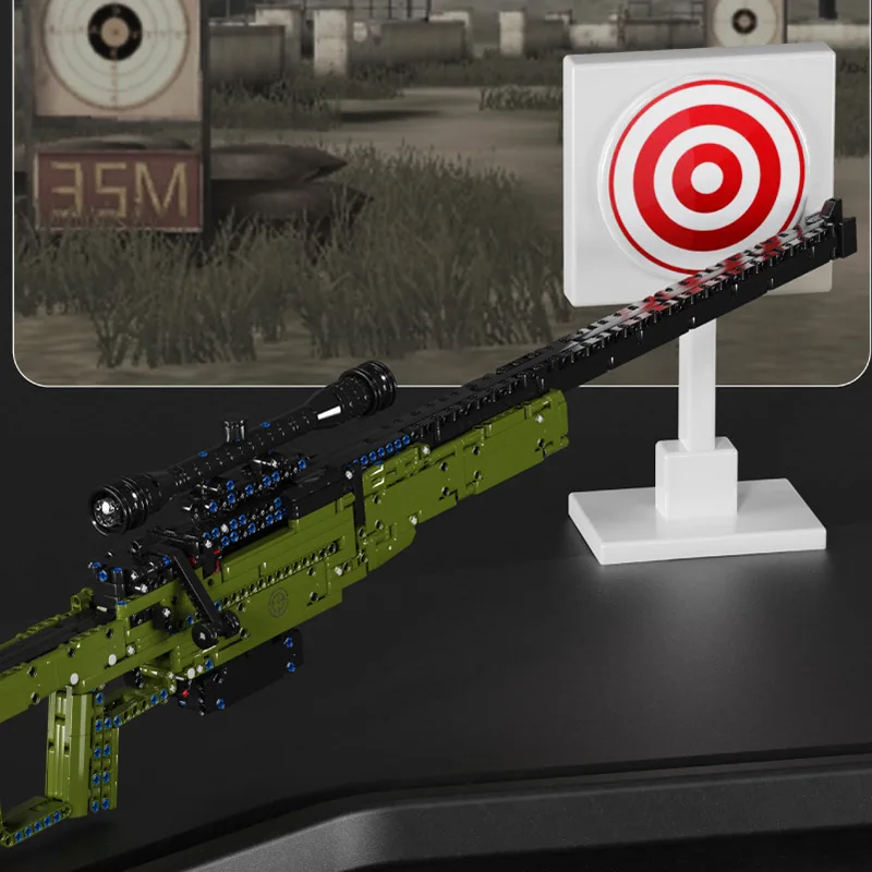 متوفر T2033 MOC نموذج بندقية عسكرية اللبنات AWM بندقية قنص الطوب تجميع لتقوم بها بنفسك لعب للبنين هدية الكريسماس مجموعة