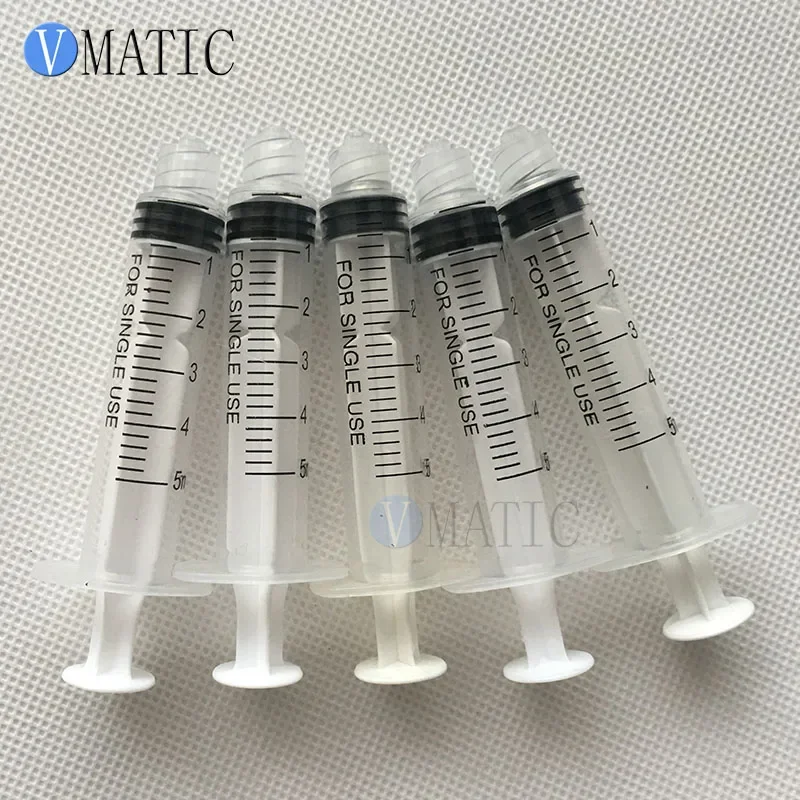 Free Shipping Non Sterilized 100Pcs High Quality Liquid Dispensing Luer Lock Syringes 5cc 5ml Plastic Glue Syringe