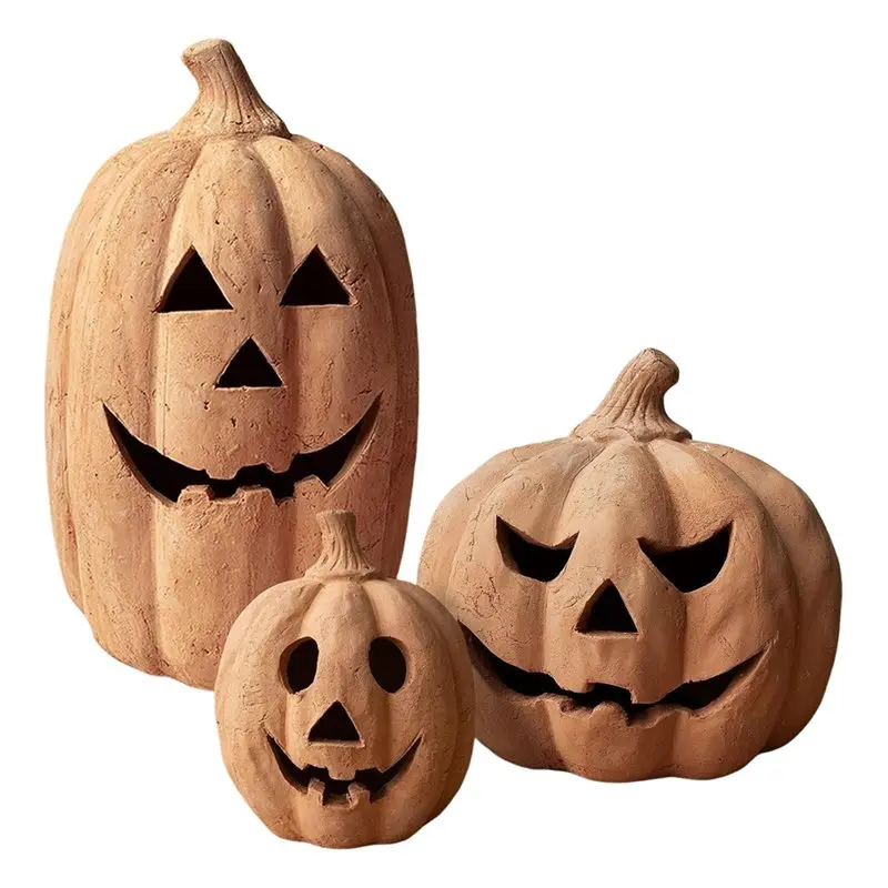 【THANKSGIVING DAY】Resin Handmade Jack O' Lantern Pumpkin-For Porch Mantel, Farmhouse Style Halloween Decorations Fall