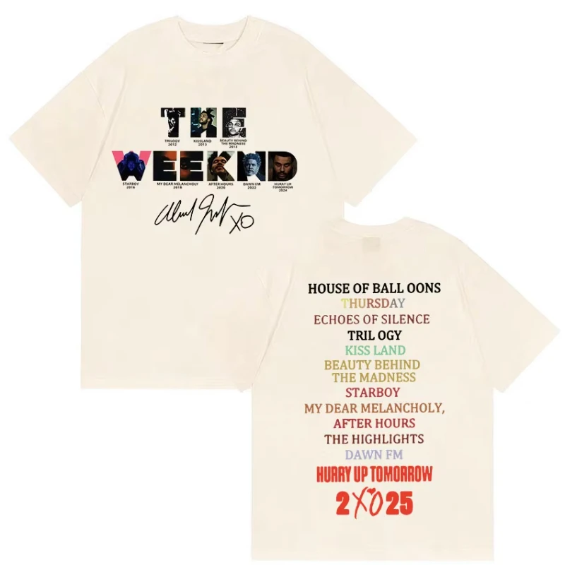 Limited The Weeknd Hurry Up Tomorrow Album 2025 Merch T-Shirt Men's Women Hip Hop Fashion Cotton Short Sleeve T Shirt Streetwear