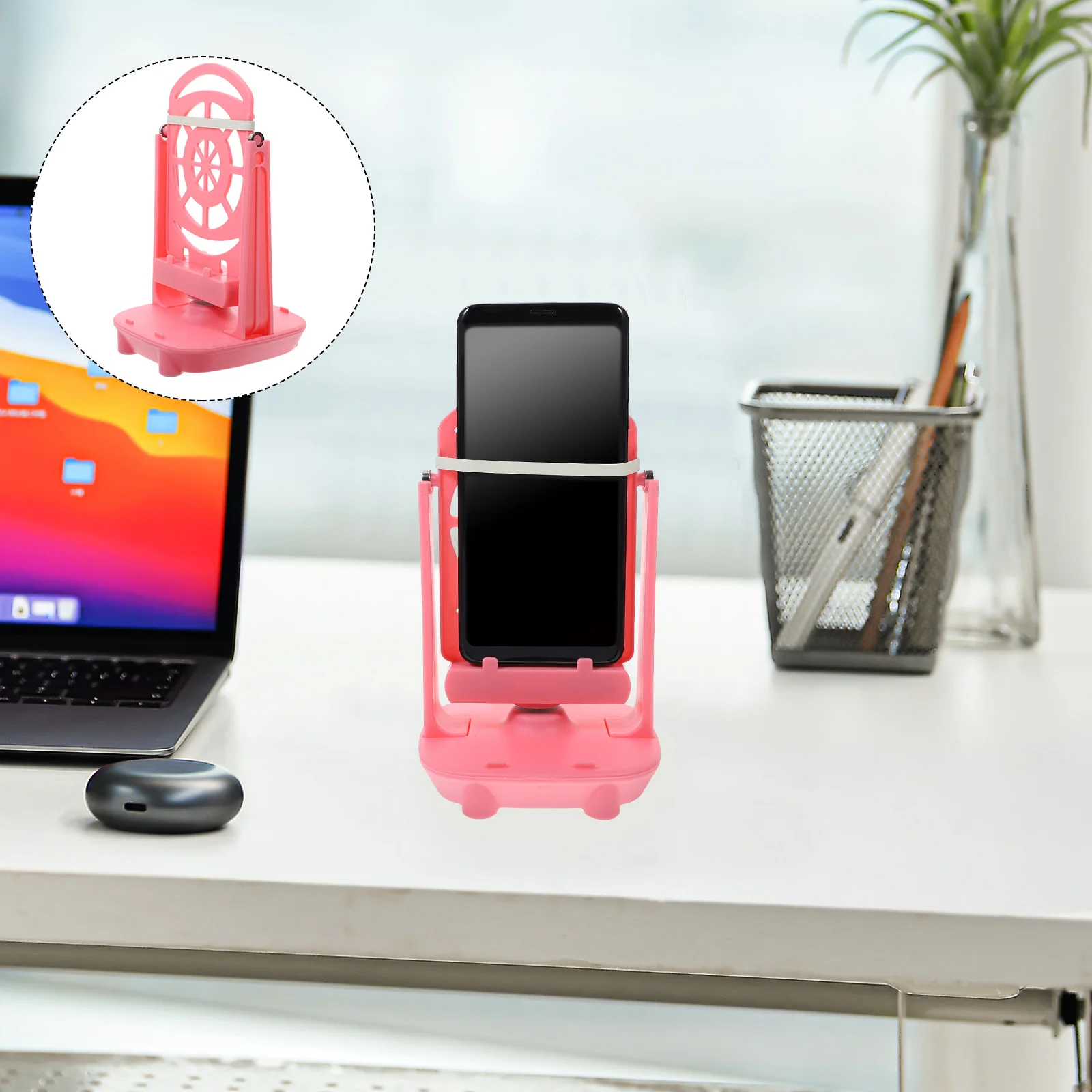 

1pc Pedometer Mute Stepper For Phone 6.5-Inch Step Counter Brush Pink Plastic Travel Accessory Silent Shake Wiggler Devicephone