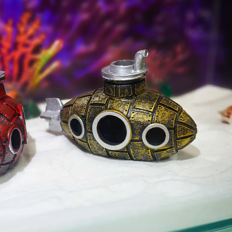 Resin Submarine Ornaments Aquarium Fish Tank Decoration Fish Shrimp Shelter Cave Landscaping Accessories for Aquarium Fish Tank