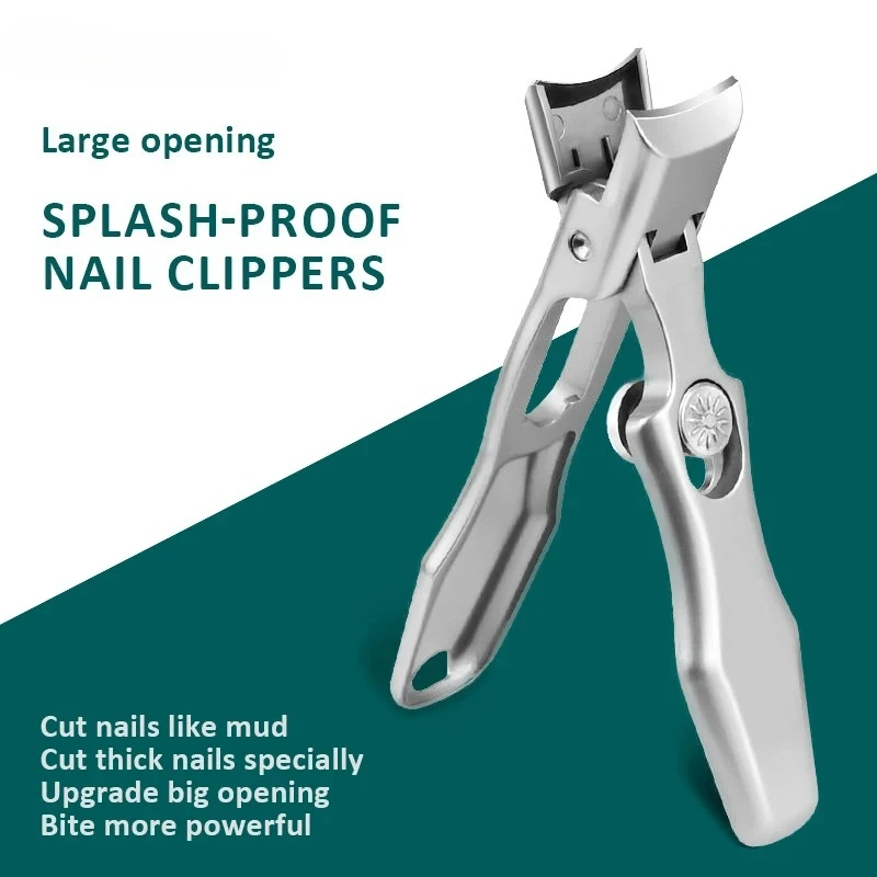 Wide Jaw Stainless Steel Nail Clipper Powder Metallurgy Cutter for Thick Hard Ingrown Toenails Efficient Manicure Tool Men Women
