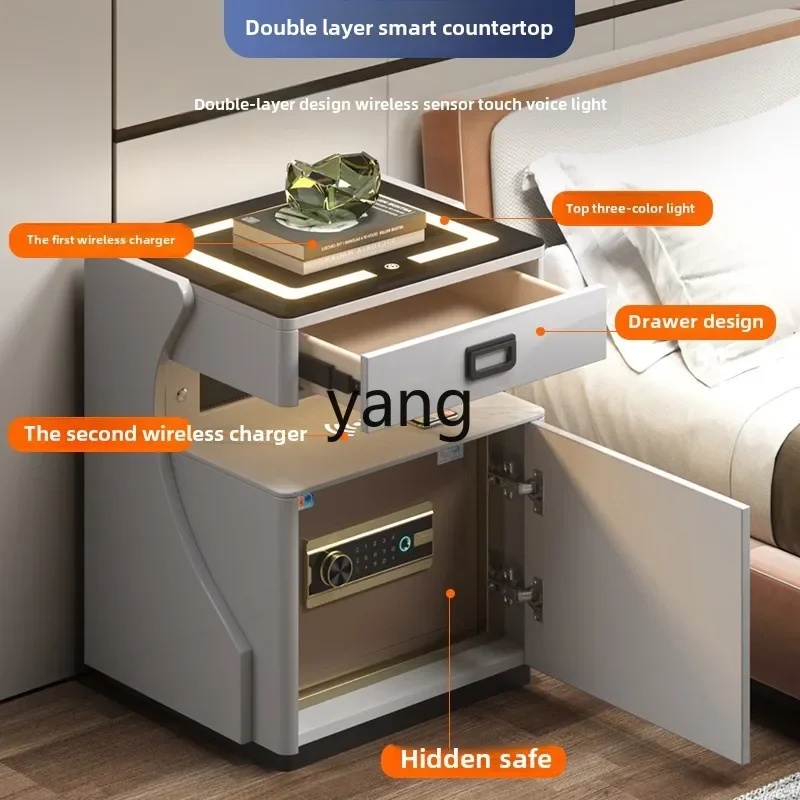 LH  bedside table safe integrated drawer fingerprint password smart WiFi with stereo
