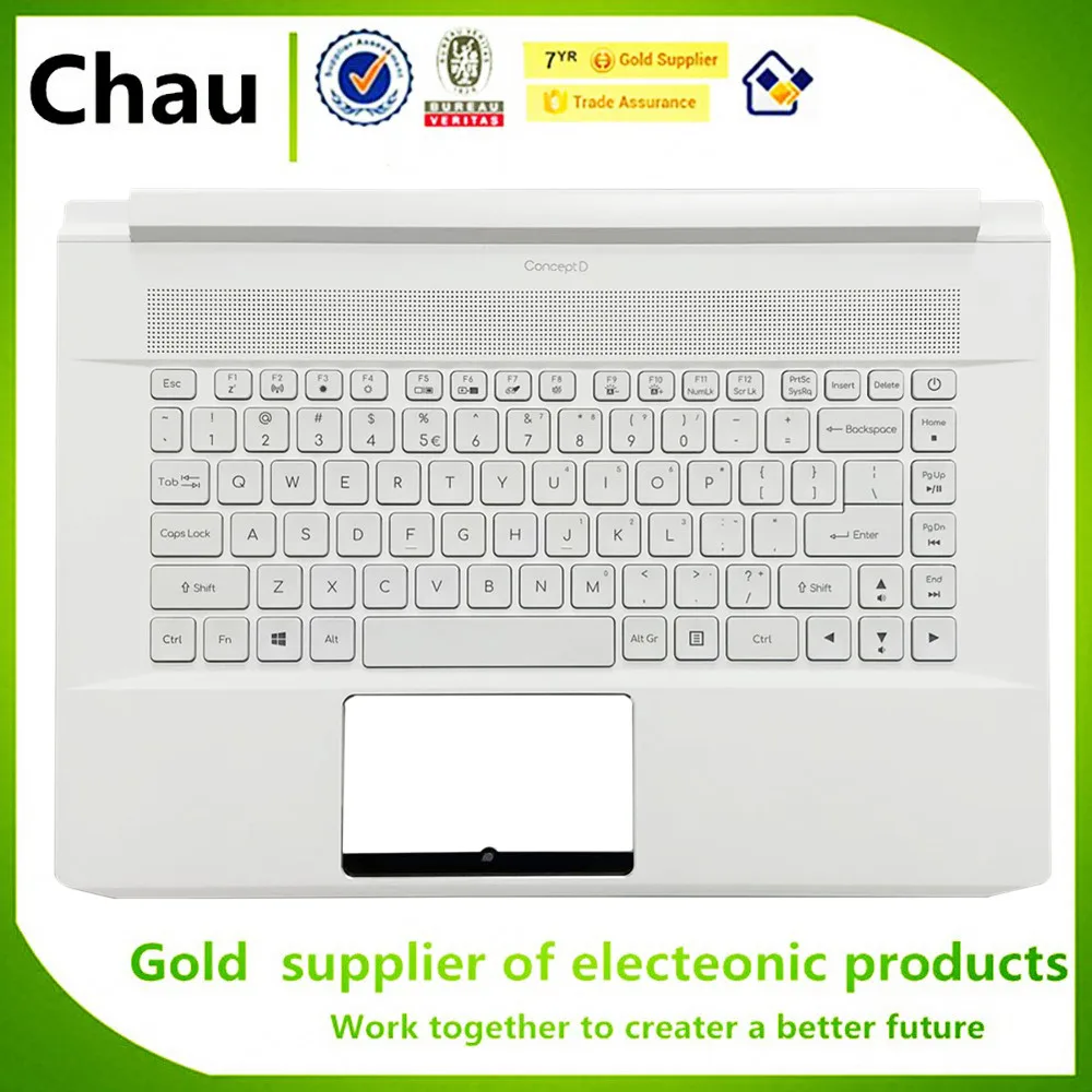 New For Acer ConceptD 7 CN715-71CN715-71G Laptop Upper Case Palmrest Cover With Backlit Keyboard 6B.C4HN1.028 White