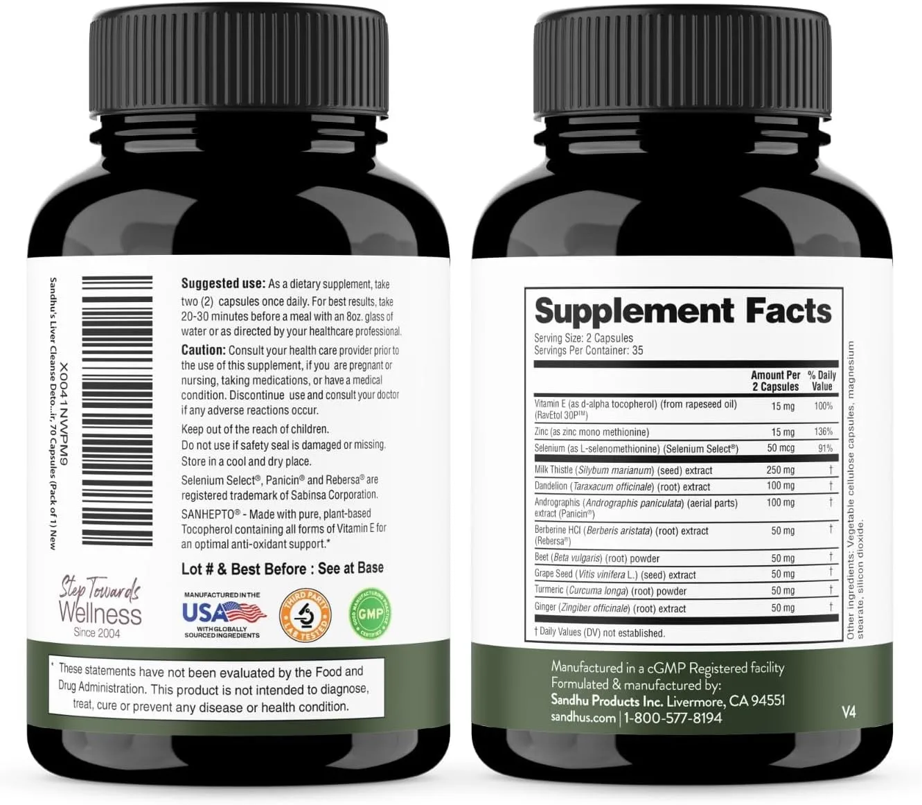 Liver Cleanse Detox & Repair Support, Herbal Supplement for Liver Health, Naturally Energy