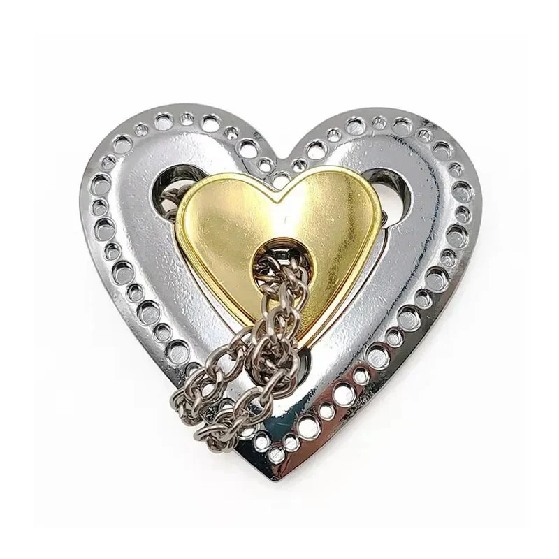 لغز قفل سلسلة على شكل قلب مزدوج للبالغين والأطفال ، ألعاب فتح ، معدن العقل ، ألعاب الذكاء ثلاثية الأبعاد ، دعابة الدماغ