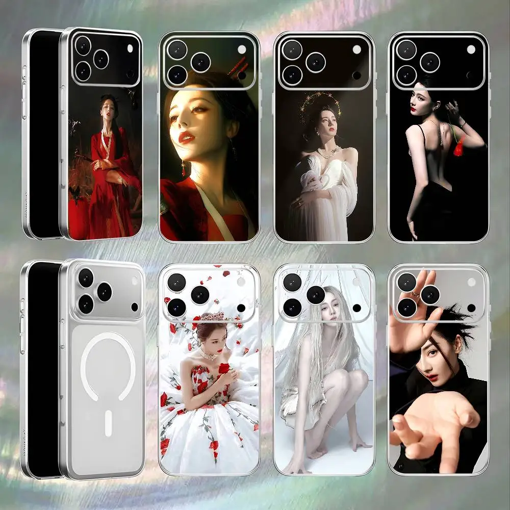Diliraba Magnetic Wireless Charging Transparent White Phone Case For iPhone 17,16,15,14,13,12,11,Pro,Max,Plus
