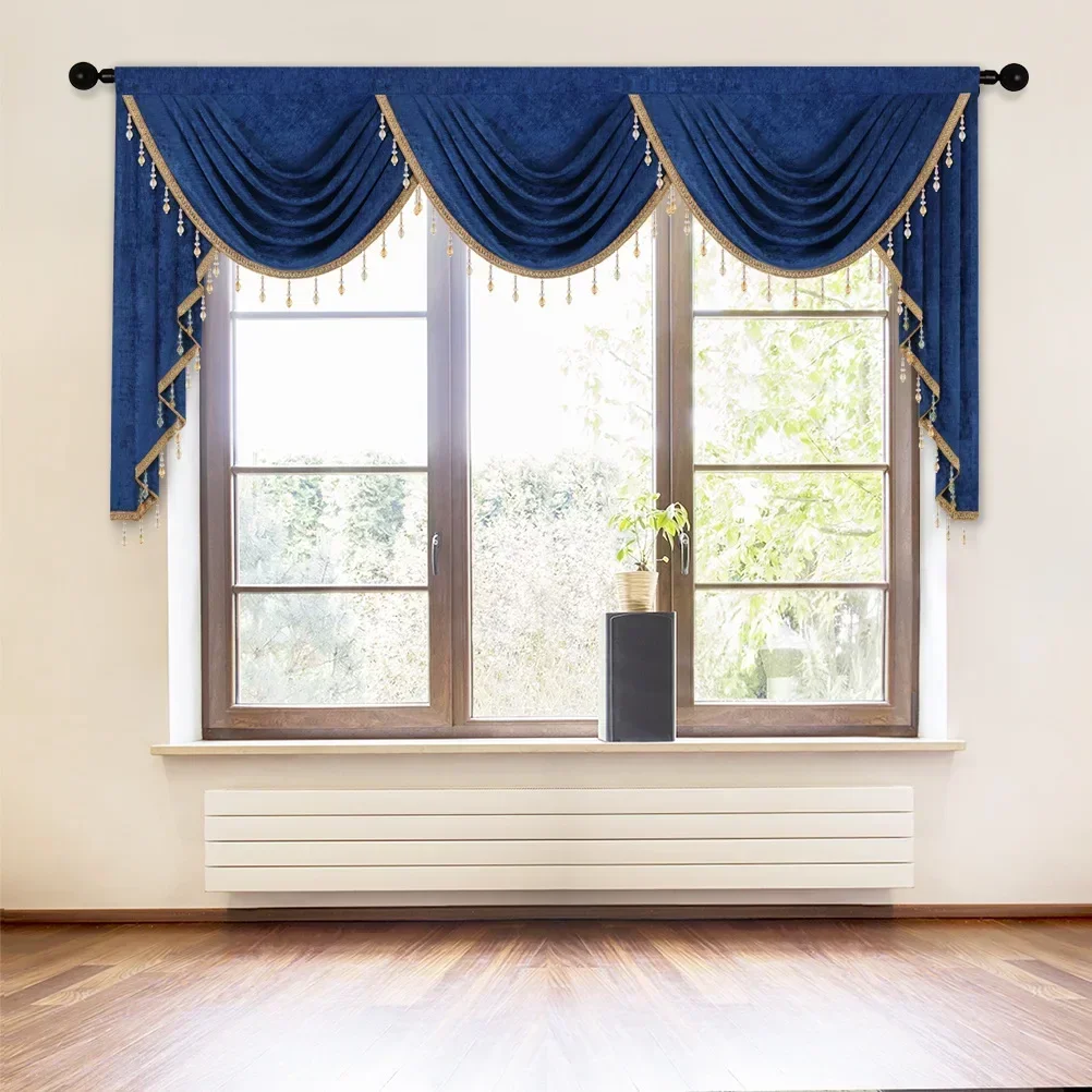 

Luxurious European Style High-end Atmosphere Luxury Customization Elegant Window Curtains Valance for Living Dining Room Bedroom