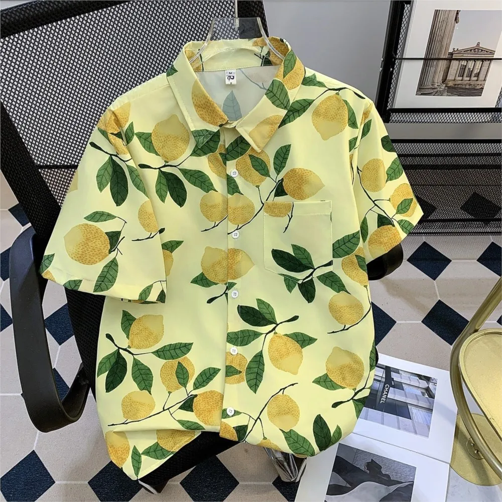 Men's T-shirts And Tank Tops Printed Short Sleeves Menswear Clothing Color Colorful Shirt Casual Cardigan All-match Simple Style
