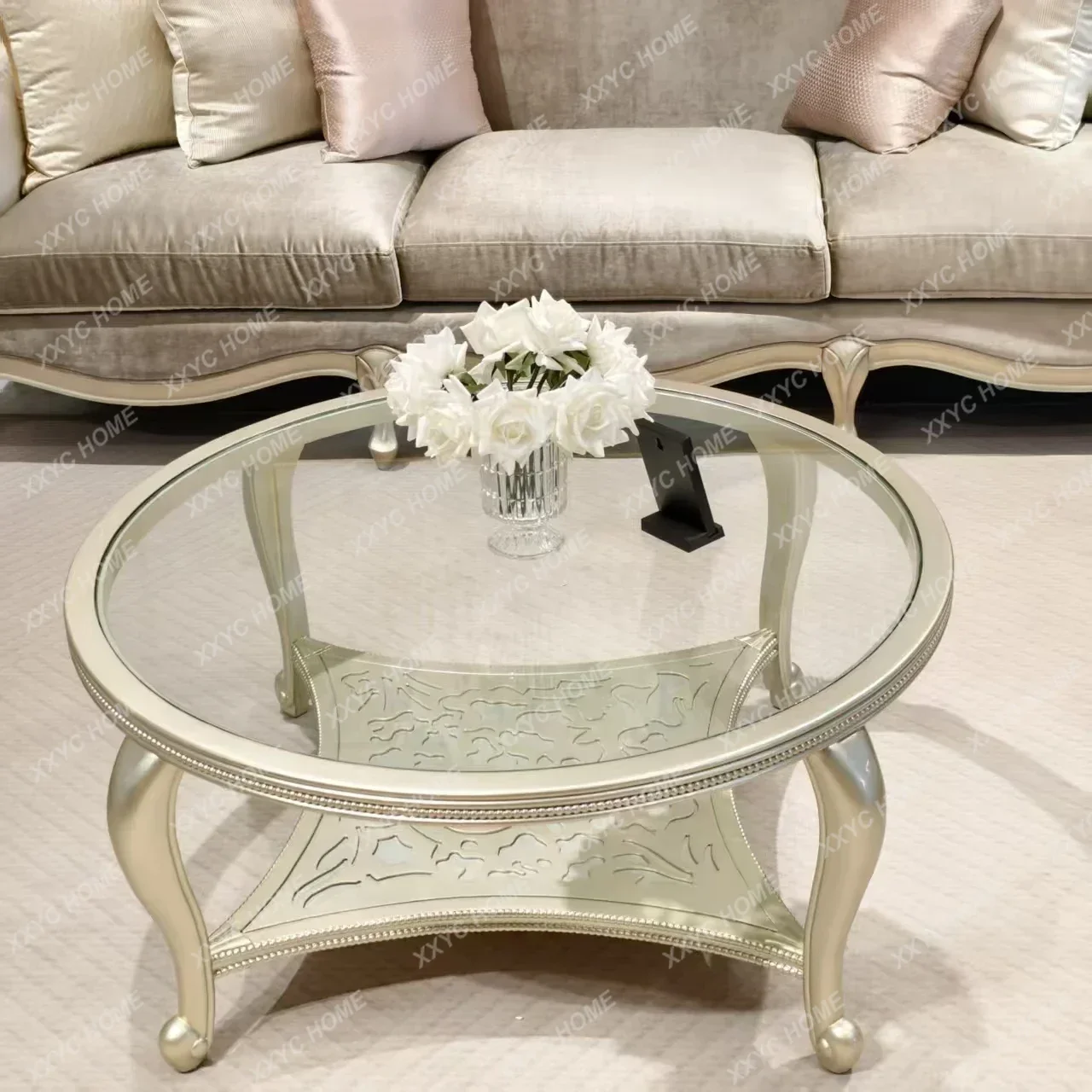 

light luxury coffee table high-end living room glass small coffee table