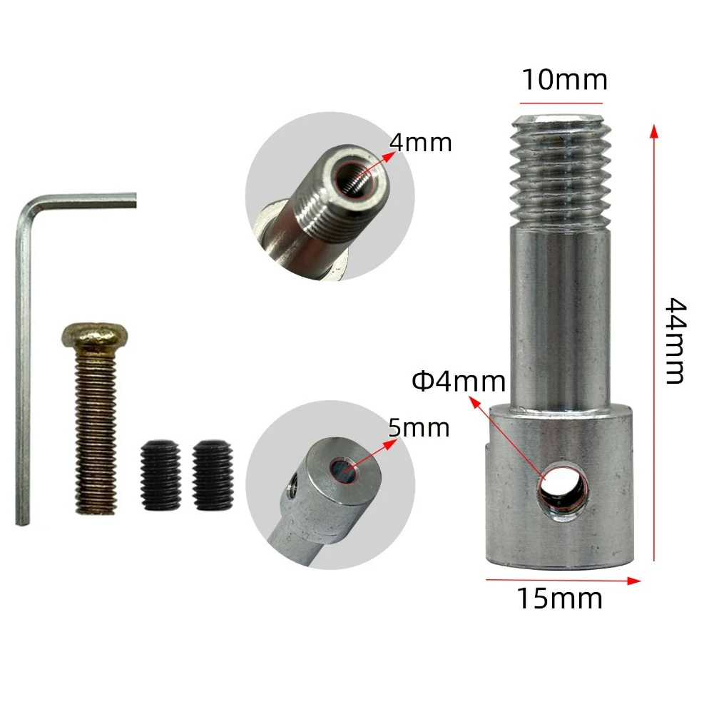 1Set Grinding Machine Conversion Adapter Shaft M10x1.5Thread For Lithium Grinder 775 Motor For 5mm Bearing Bore Hand Drill Chuck