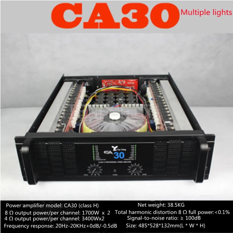 CA30 Professional Power Amplifier Pure Power Amp 2channels (3u) KTV/Stage/Home Entertainment KTV 8Ohm 1700W*2/4Ohm 3400W*2