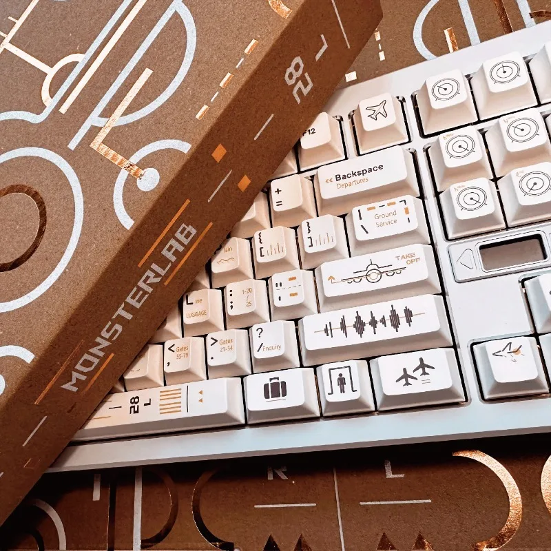 Imagem -05 - Plano de Voo-pbt Sublimação Keycaps Retro Quente Branco Personalizado mx Cross Switch Teclado Mecânico Presentes