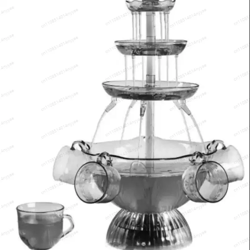 5 glasses of red wine fountain, can be used for reception, party beauty plug