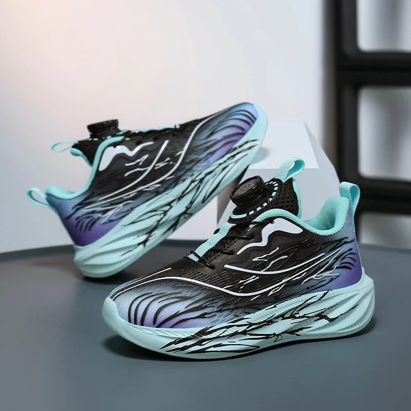 Children Running Shoes School Training Match Cushioning Anti Slip Tennis Shoes Mesh Rebound Comfortable Casual Sneakers for Kids
